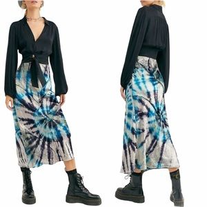 NWT Free People Serious Swagger Tie Dye Midi Skirt